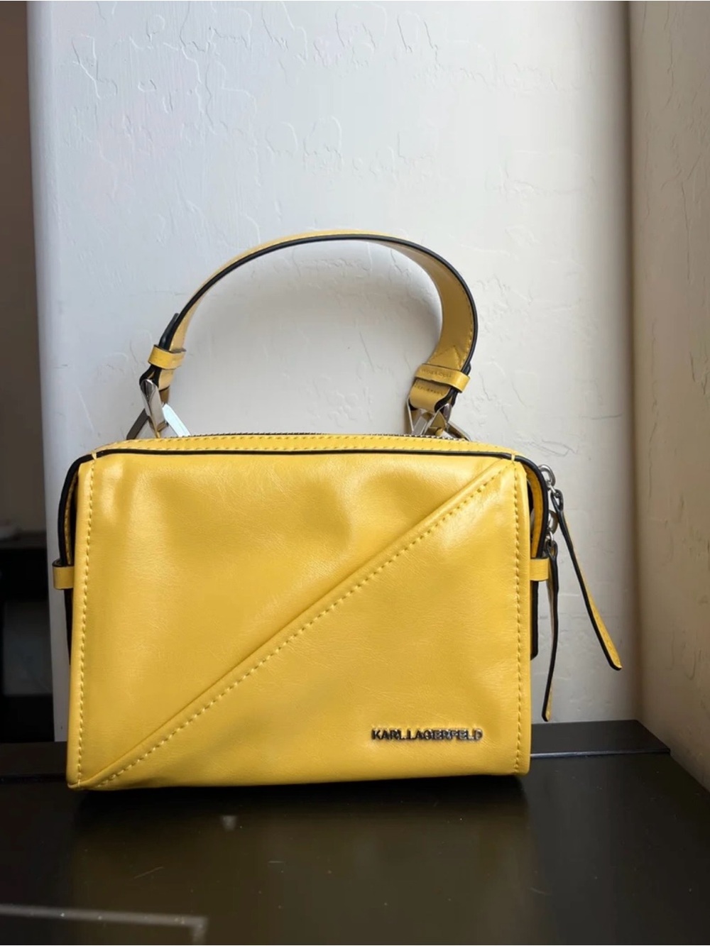 Karl Lagerfeld Bright Yellow Crossbody Camera Bag
